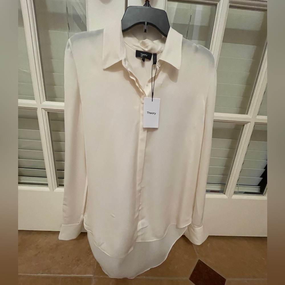Theory Women’s Ivory Dress Blouse